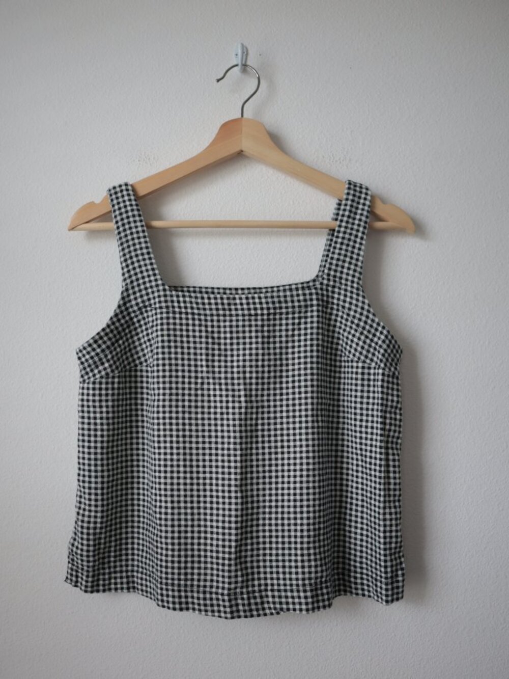 A New Day Black and Cream Gingham Tank Top | XS